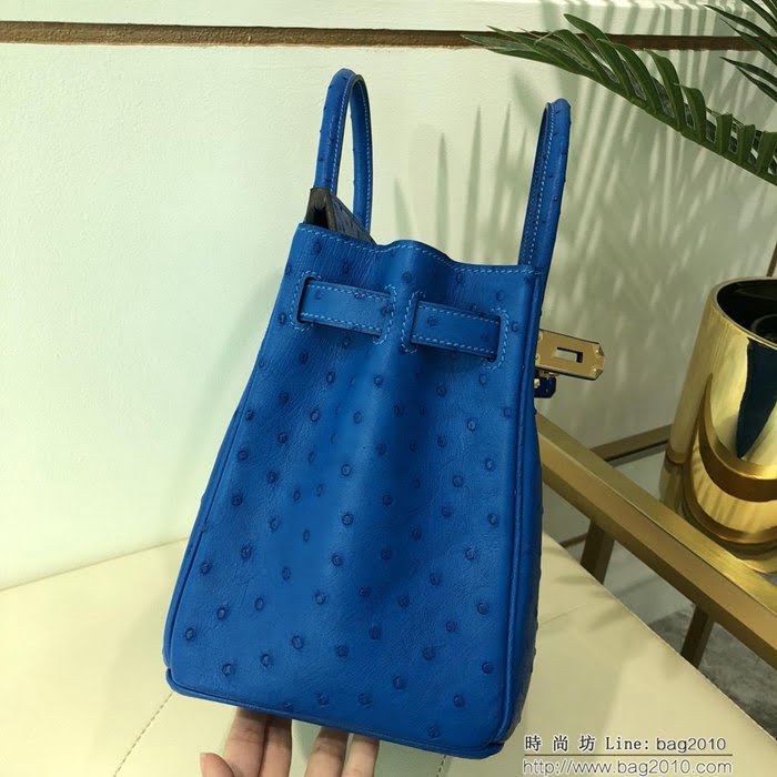 HERMES愛馬仕 鉑金包 Birkin 30 南非原產KK級鴕鳥皮 頂級工藝 手縫蠟線 時尚手提肩背包  Ama1413